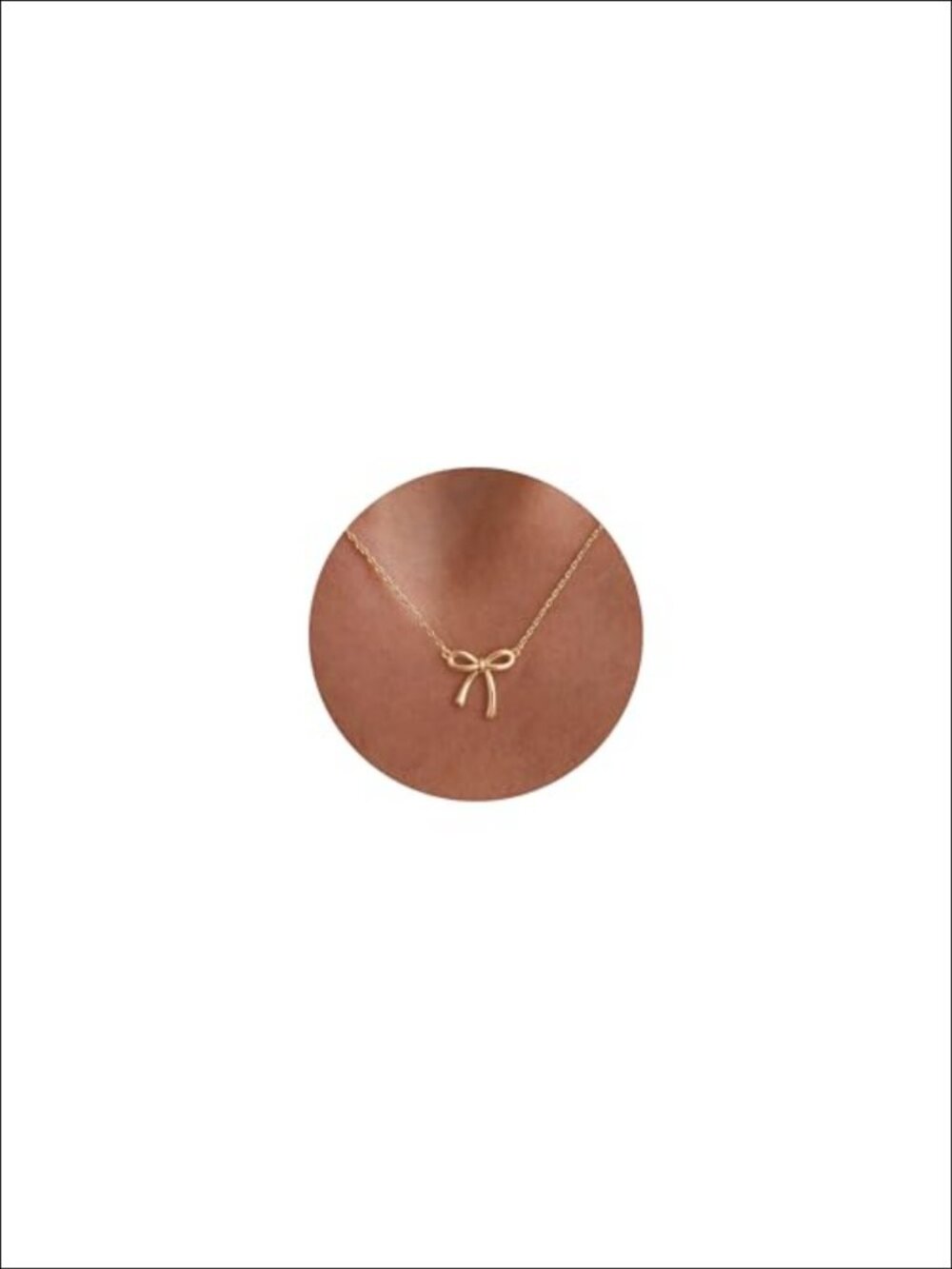 14k Gold Plated Bow Necklace Dainty CZ Pendant Minimalist Jewelry